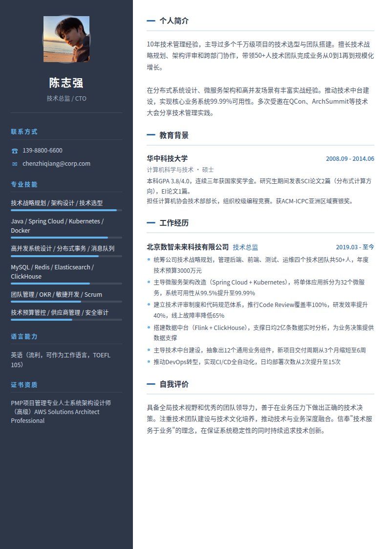 石板精英简历模板